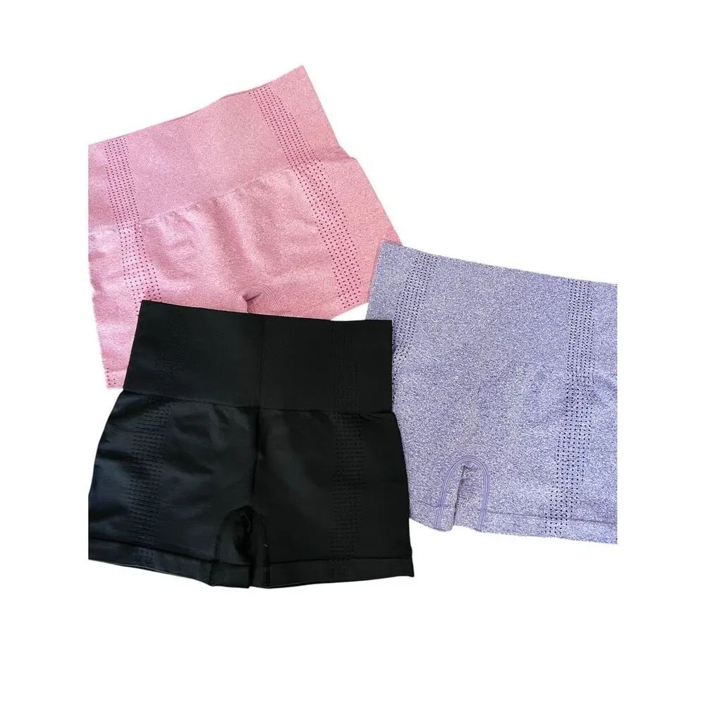 SHEIN Sport Studio 3 piece bundle set seamless stretch gym shorts Size Small